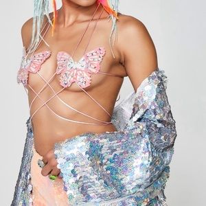 Dolls Kill| Butterfly Wrap Top